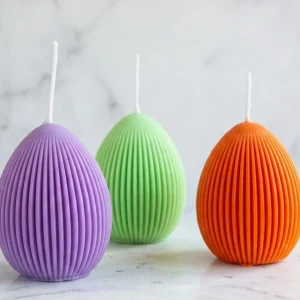 Easter Egg Grooved Candle | Large