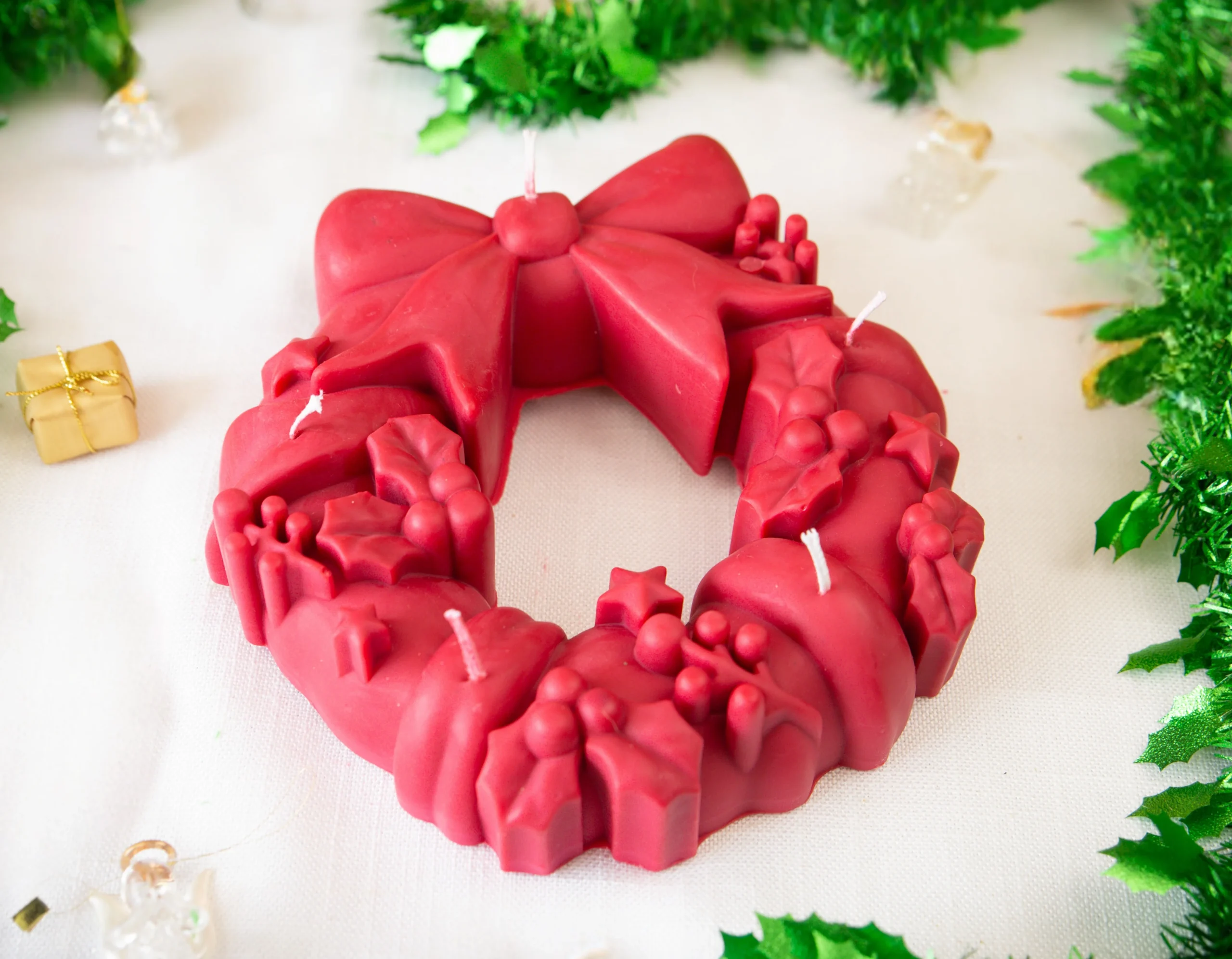 Christmas Wreath Table Candle