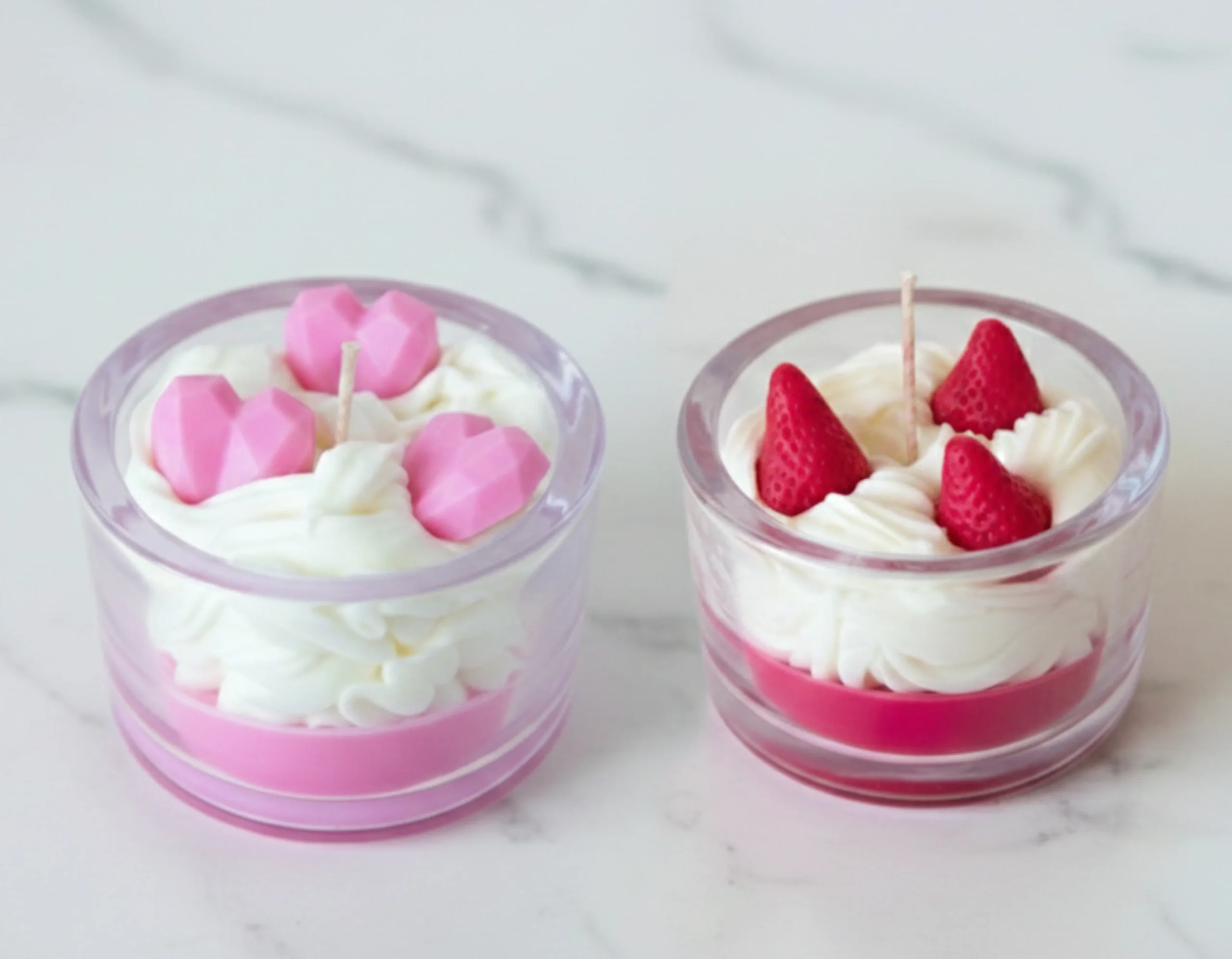 Strawberries & Cream Valentine Candle